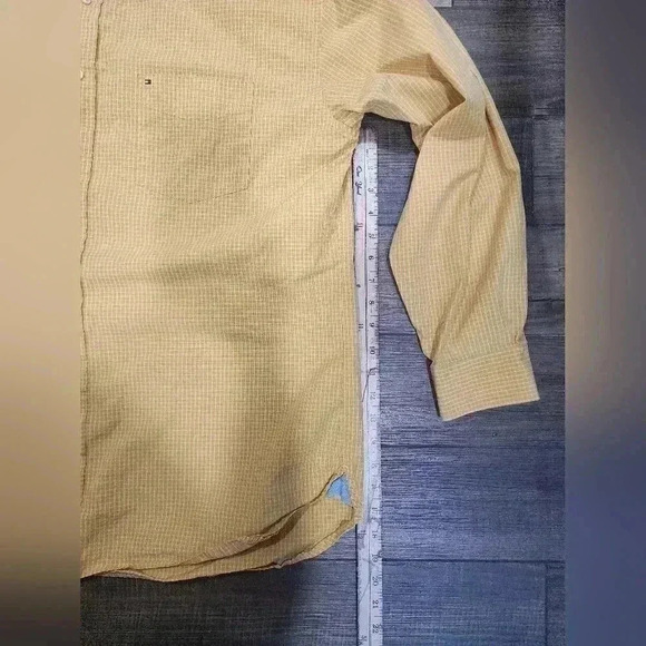 Tommy Hilfiger Mens 80s 2 Ply Fabric Gold Plaid Long Sleeve Button Up Shirt XL - Picture 6 of 6